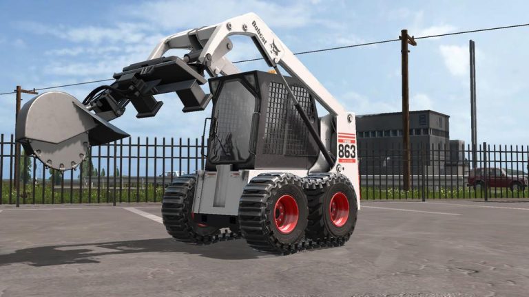 Bobcat 863 Turbo With Bobcat Shovel V1100 Mod Farming Simulator