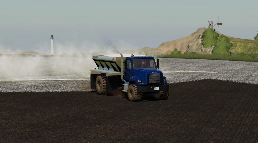 Freightliner 108sd With New Leader L4330g4 Lime Fertilizer Spreader V10 Mod Farming 6776