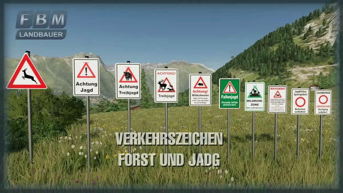 Traffic Signs Forest And Hunting V1000 For Fs22 Farming Simulator 2022 19 Mod 1242
