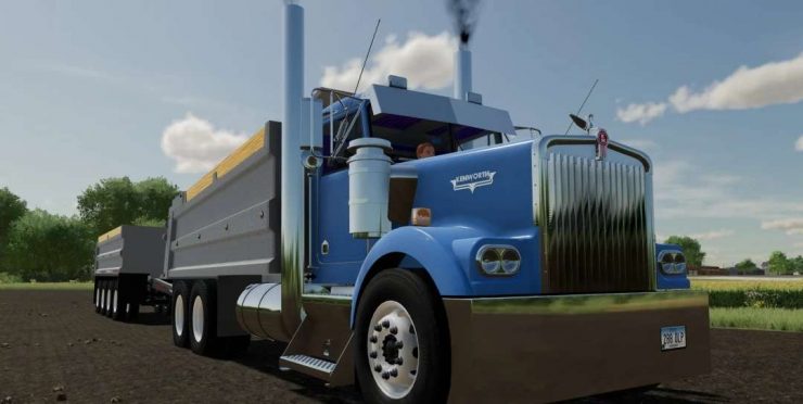 Kenworth W900 Dump With Puptrailer V1000 For Fs22 Farming Simulator 2022 19 Mod 1771