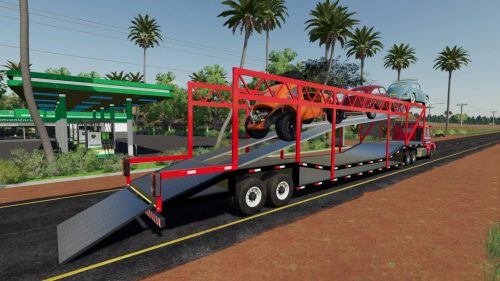 Car Transport Trailer v1.0 Trailer - Farming Simulator 2022 / 19 mod